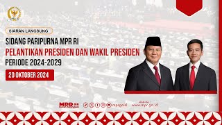 Sidang Paripurna MPR RI Pelantikan Presiden dan Wakil Presiden Periode 2024  2029 [upl. by Zemaj]