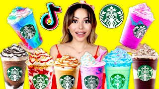 Testing VIRAL TikTok STARBUCKS DRINKS  Edible Food Art [upl. by Eniamirt]