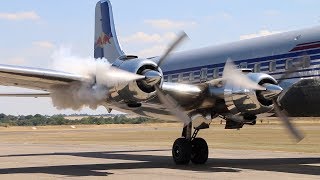 Red Bull DC6B Display at Duxford Flying Legends  2018 [upl. by Neetsirhc]