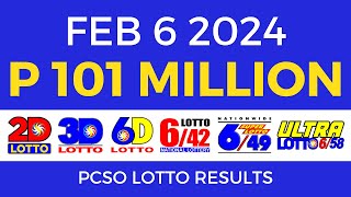 Lotto Result February 6 2024 9pm PCSO [upl. by Schlessel733]