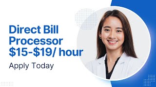 Direct Bill Processor 1519 hour wfh  Remote Jobs remotejobs  Work from Home Jobs wfhjobs [upl. by Alludba]