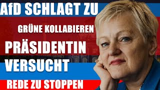 AfD bringt Grüne zum Ausrasten 🚨 Wildes Geschrei🚨 Präsidentin versucht die Rede zu stoppen [upl. by Bertold]