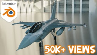 3d modeling F16 in Blender 293  Blender Plane Modeling [upl. by Catina]