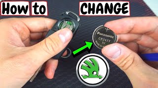 Skoda Octavia Key BATTERY Change🚘How to replace FOB key battery👌Replacement tutorial Mk2 Mk3 [upl. by Neeneg]