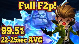 Full F2P Safe 2225sec Avg Giants Abyss Hard With Lushen  Summoners War [upl. by Ennadroj]