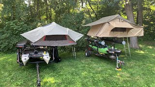 Roof Top Tent amp Kayak Trailer Review Yakima Skyrise HD VS Smittybuilt Overlander XL [upl. by Monaco]