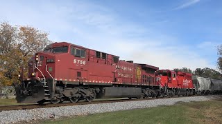 CP 9756 Leads a Freight Davenport IA 1122024 [upl. by Ennagrom]