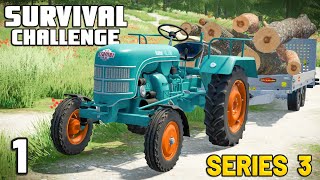 STARTING WITH 0 CAN WE FINISH WITH 10000000  Survival Challenge  Farming Simulator 22  EP 1 [upl. by Dosi454]