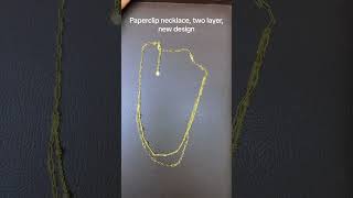 Paper clip chain double layer new design minivlog goldjewellery hallmarked [upl. by Konrad]