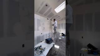 Masterful StiltWalking Drywall Artistry [upl. by Aerdnaek]