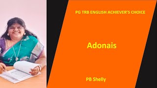 Adonais by PB Shelly [upl. by Shelba]