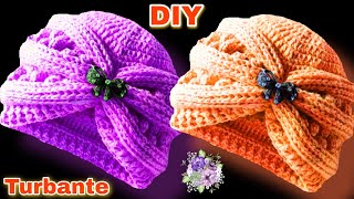 Gorro turbante tejido a crochet Paso A Paso todas las tallas crochet turban hat [upl. by Autrey]