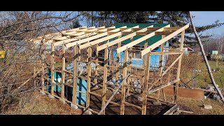 Strengthening the roof on my new shed in Khabarovsk Russia  Oct 30 2024 [upl. by Blackington]