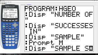 Statistics 2153 Programming a Hypergeometric CDF for TI 84 [upl. by Niamor]