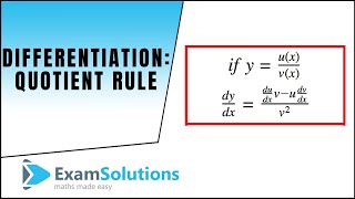 Differentiation  Quotient Rule  ExamSolutions [upl. by Even22]