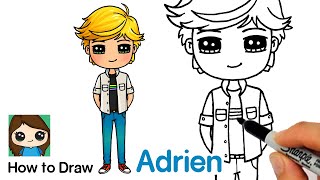 How to Draw Adrien Agreste  Miraculous Ladybug [upl. by Lifton995]