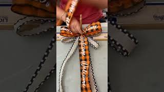 How to make a FALL WREATH BOW  RIBBON BOW TUTORIAL  DIY Fall Multi Ribbon Bow bowmaking 🍂 [upl. by Suolkcin]