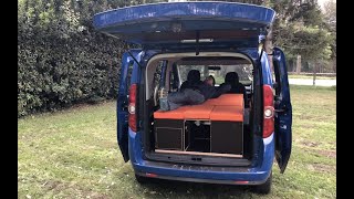 Costruzione letto su Fiat Doblò  Girovaga Box crea il tuo camper in 5 minuti [upl. by Narual]