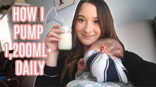 MY PUMPING ROUTINE  HOW I PUMP 1200 ml  24 HOURS OF EXCLUSIVELY PUMPING [upl. by Brandi]