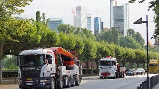 Palfinger Ladekran PK 200002LSH auf Scania R 560 V8 im Einsatz in Frankfurt [upl. by Shelley]