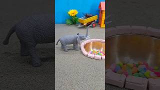 Elephant 🐘 drinks water from the water pump toys diytractormachinescienceproject chaffcutter [upl. by Anoved]