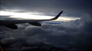 Turbulence thunderstorm and dark sky during takeoff [upl. by Albemarle]