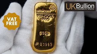 250g Umicore Cast Gold Bar I Buy Now [upl. by Anaidni]