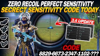 ZERO RECOIL PERFECT SENSITIVITY  SECRET SENSITIVITY CODE TODAY  BGMI SENSITIVITY [upl. by Lathan]