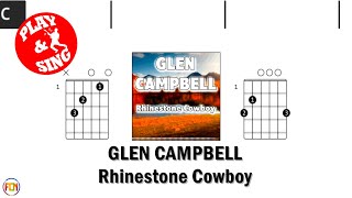 GLEN CAMPBELL Rhinestone Cowboy NO AUDIO FCN GUITAR CHORDS amp LYRICS [upl. by Ortrude]