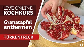 Granatapfel LIVE entkernen  Mitschnitt aus dem Kochkurs [upl. by Cj]