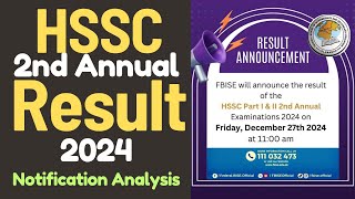 HSSC 2nd Annual 2024 Result Notification Analysis [upl. by Yelak]