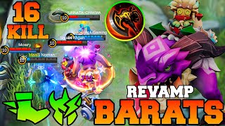 New Barats Revamp Gameplay  MLBB Barats Best Build 2023 Tutorial Guide Jungle Tank Build MLBB [upl. by Avitzur694]