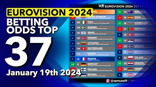 🏆📊 Who will be the WINNER of EUROVISION 2024  Betting Odds TOP 37 January 19th [upl. by Krawczyk984]