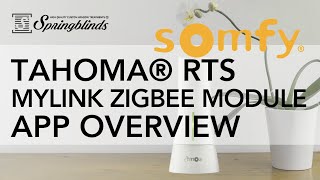 SPRINGBLINDS SOMFY TaHoma® MyLink RTS Zigbee Module App Overview [upl. by Zetnas]