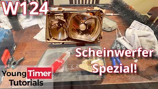 W124 Scheinwerfer ausbauen reparieren und verstehen [upl. by Yllak528]