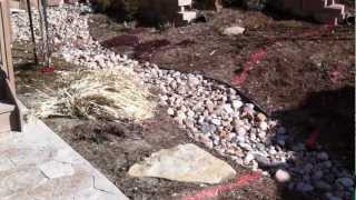 Installing natural stone steps Denver landscaping Part 1 [upl. by Ellehc]