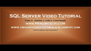 Adding a check constraint  Part 6 [upl. by Neelrak]
