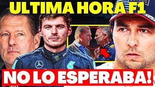 la NOTICIA que SERGIO PEREZ NO ESPERABA de MAX VERSTAPPEN Por ESTO checo feliz [upl. by Nerin]