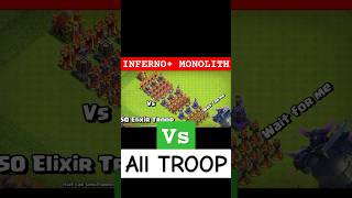 INFERNOMONOLITH Vs All Troops  Clash of Clans [upl. by Einatsed811]