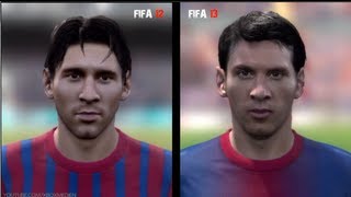 FIFA 12 vs FIFA 13 Player Faces Barcelona Player Faces FIFA 13 and FIFA 12 Comparison [upl. by Ku]