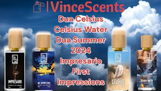 Dua Fragrances Celsius Celsius Water Summer 2024 and Impresario first impressions [upl. by Mairhpe]