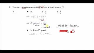 970112MJ24Q2 Cambridge International AS Level Chemistry MayJune 2024 Paper 12 Q2 [upl. by Anid]