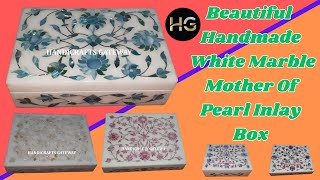 White Marble MOP Inlay Box 6X4quotInch saudiarabia qatar kuwait uae usa onlineshopping australia [upl. by Atiekahs]