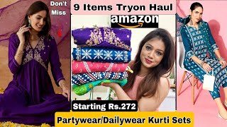 😃 Amazon KurtiKurti Set Haul Starting Rs272 Amazon Partywear Special Kurtisl Amazon Haul [upl. by Mccready]