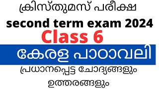 Class 6 kerala padavali Christmas Exam important questions and answers 2024 second term exam [upl. by Emor534]