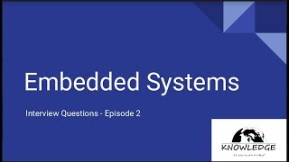 Embedded Systems Interview Questions  Part 2 [upl. by Aisnetroh]