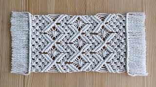 Macrame Table Runner DIY Knotted Placemats  Dining Table Decoration [upl. by Gaw]