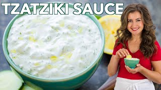 Easy Greek Tzatziki Sauce Cucumber Yogurt Dip shorts [upl. by Ciryl]