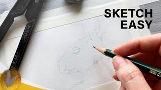 How To Sketch Animals For Beginners  Using A Proportional Divider [upl. by Lyrej648]