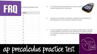 AP Precalculus Practice Test Unit 1 FRQ4 TI84 Cubic Model Regression Average Rate of Change [upl. by Landri368]